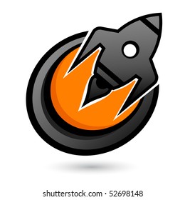 cartoon rocket sign