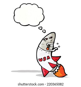 cartoon rocket smoking cigar