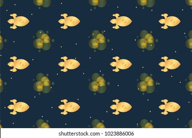 Cartoon rocket. Space pattern. Vector illustration design. Concept.