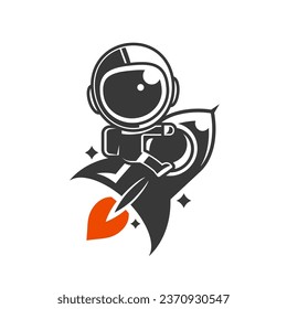Cartoon rocket space ship take off, isolated vector illustration. Simple retro spaceship icon.