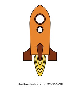 cartoon rocket or spaceship icon image 