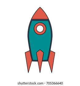 cartoon rocket or spaceship icon image 