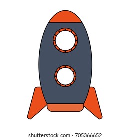 cartoon rocket or spaceship icon image 