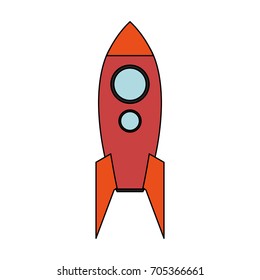 cartoon rocket or spaceship icon image 