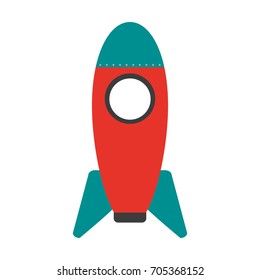 cartoon rocket or spaceship icon image 