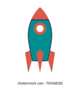cartoon rocket or spaceship icon image 