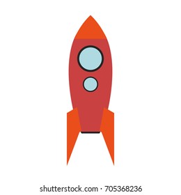 cartoon rocket or spaceship icon image 