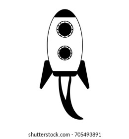 cartoon rocket or spaceship icon image 