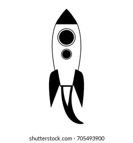 cartoon rocket or spaceship icon image 