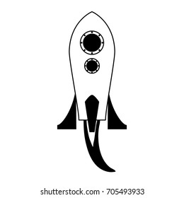 cartoon rocket or spaceship icon image 
