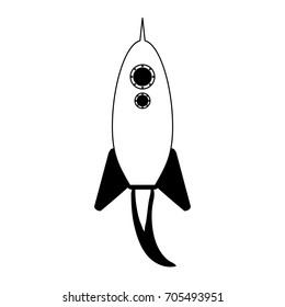 cartoon rocket or spaceship icon image 