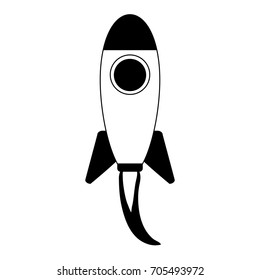 cartoon rocket or spaceship icon image 