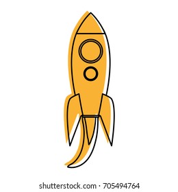cartoon rocket or spaceship icon image 