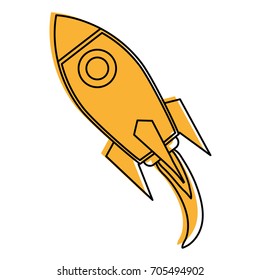 cartoon rocket or spaceship icon image 