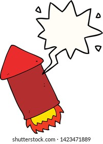 cartoon rocket with speech bubble