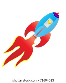 Cartoon rocket Vector illustration