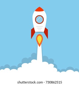 Cartoon rocket. Vector illustration.