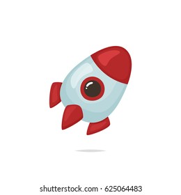 Cartoon rocket vector isolated