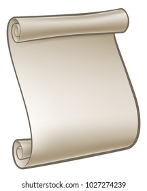 A cartoon rolled paper scroll parchment background