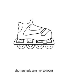cartoon roller skate sport equipment outline