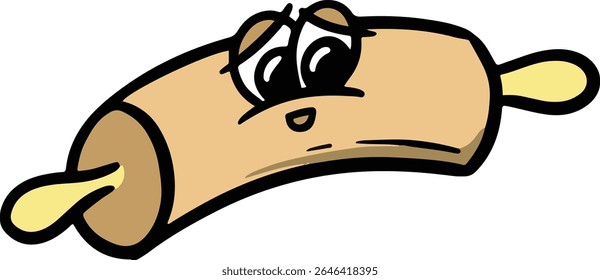Cartoon Rolling Pin Utensil Illustration Vector 