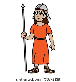 Cartoon Roman Warrior or Guard