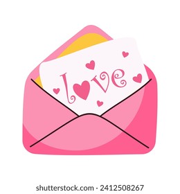 Cartoon romantic love Valentines day elements and stickers. Heart shape, sweets, cake and flowers vector symbol. Valentines day romantic objects. Box with diamond ring, envelope with letter