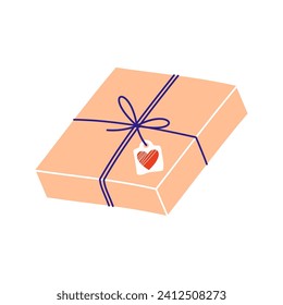 Cartoon romantic love Valentines day elements and stickers. Heart shape, sweets, cake and flowers vector symbol. Valentines day romantic objects. Box with diamond ring, envelope with letter