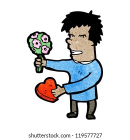 hombre romántico de caricatura