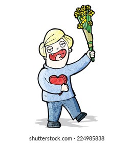 cartoon romantic man