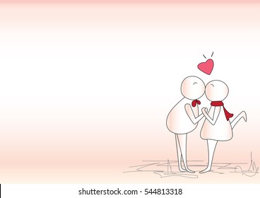 cartoon romantic, vector illustration
