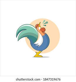 Cartoon Rooster Digital Animal Farm Print Art Or Sticker Template Idea