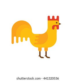 Cartoon rooster - funny flat style character