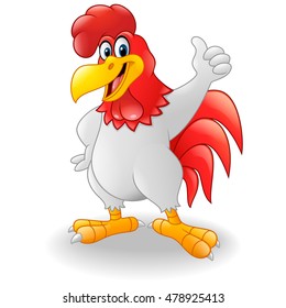 Cartoon rooster giving thumb up