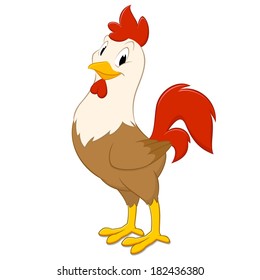 Cartoon rooster. Isolated object for design element