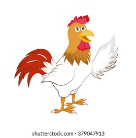 Cartoon rooster. Isolated object for design element
