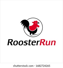 cartoon rooster logo simple chicken vector, best for farm house or industrial design template and animal icon or clip art inspiration