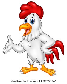 Cartoon rooster posing