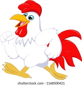 cartoon rooster running