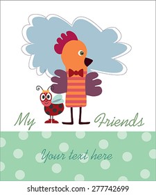 cartoon rooster vector