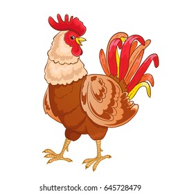Cartoon rooster, vector image, eps10