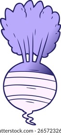 Vegetal de raíz de dibujos animados en color neón brillante