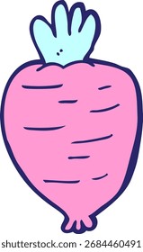 vegetal raiz de desenho animado em cor neon brilhante