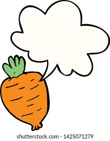Cartoon-Wurzelgemüse mit Sprachblase