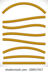 Cartoon ropes with different distortions (waving, rising, arching... )