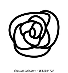Cartoon Rose Flower Icon Vector