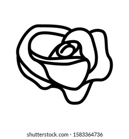 Cartoon Rose Flower Icon Vector