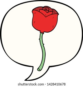 cartoon rose with speech bubble