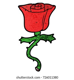 cartoon rose with thorns