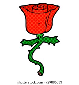 Cartoon Rose mit Dornen